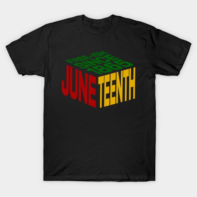Juneteenth Tribal Cube T-Shirt by blackartmattersshop